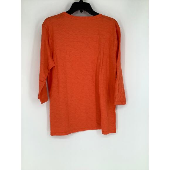 Mododoc Women's Large Orange Clay 3/4 Sleeve Favorite Tee Shirt Crew Neck O8-14 - Picture 6 of 9